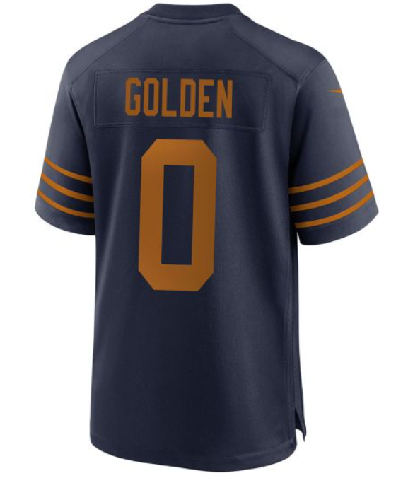 Youth 2025 Green Bay Packers #0 Golden blue Classic Nike game NFL Jersey